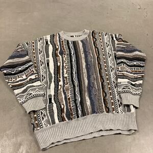 Y2K coogi style patterned sweater